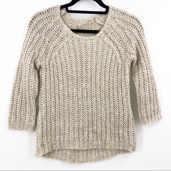 Anthropologie Sweaters - ✅ ANTHROPOLOGIE CREAM KNITTED AND KNOTTED CREW NECK SWEATER SIZE X-SMALL